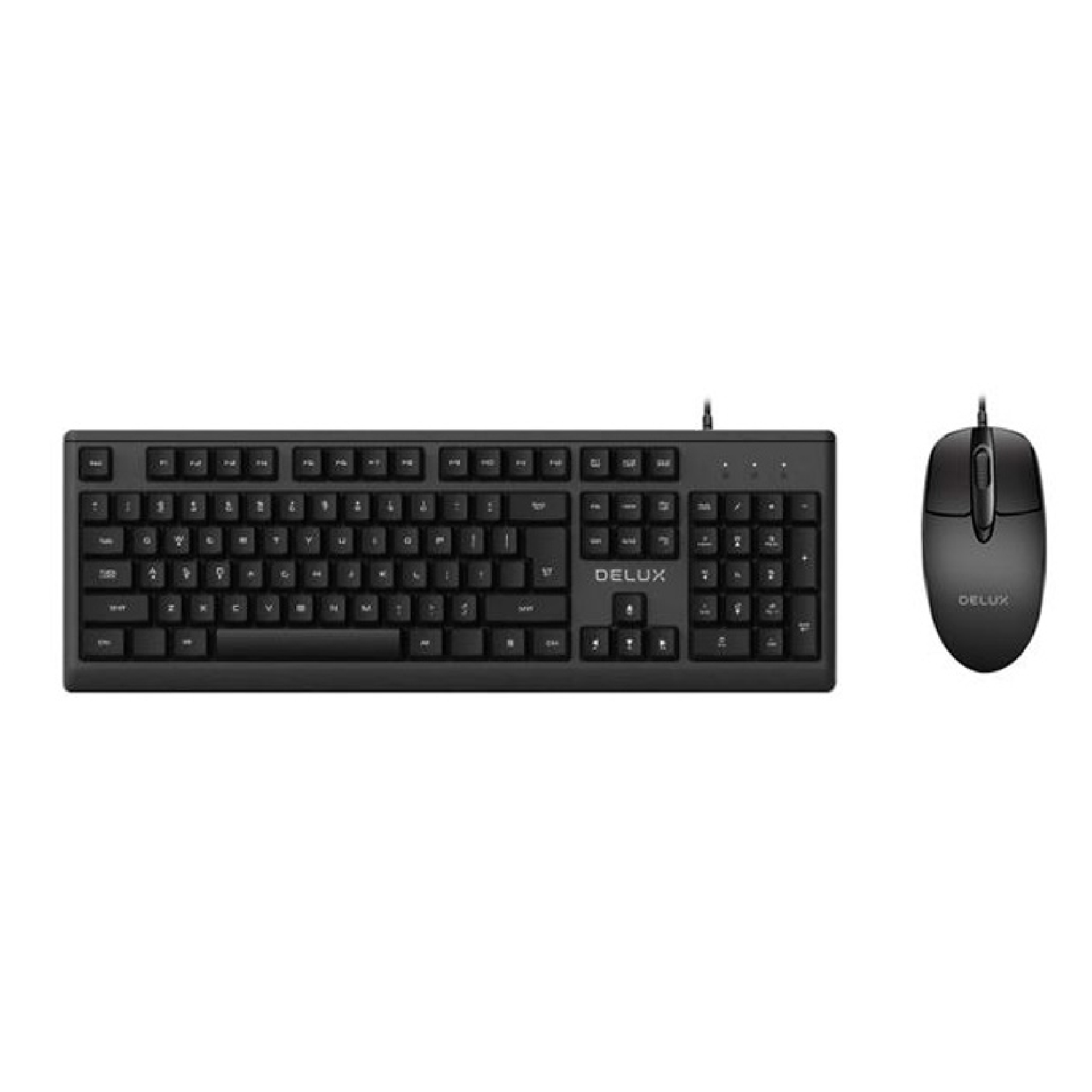 Delux K6850U+M362BU wired keyboard + mouse set black USB RUS
