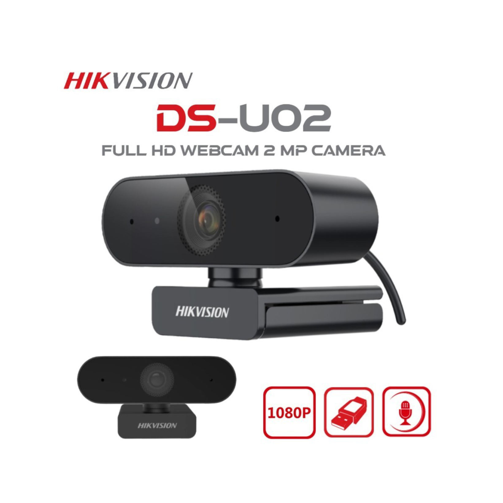 Web Cam HIKVISION DS-U02 1080P FHD USB + Mic BLACK