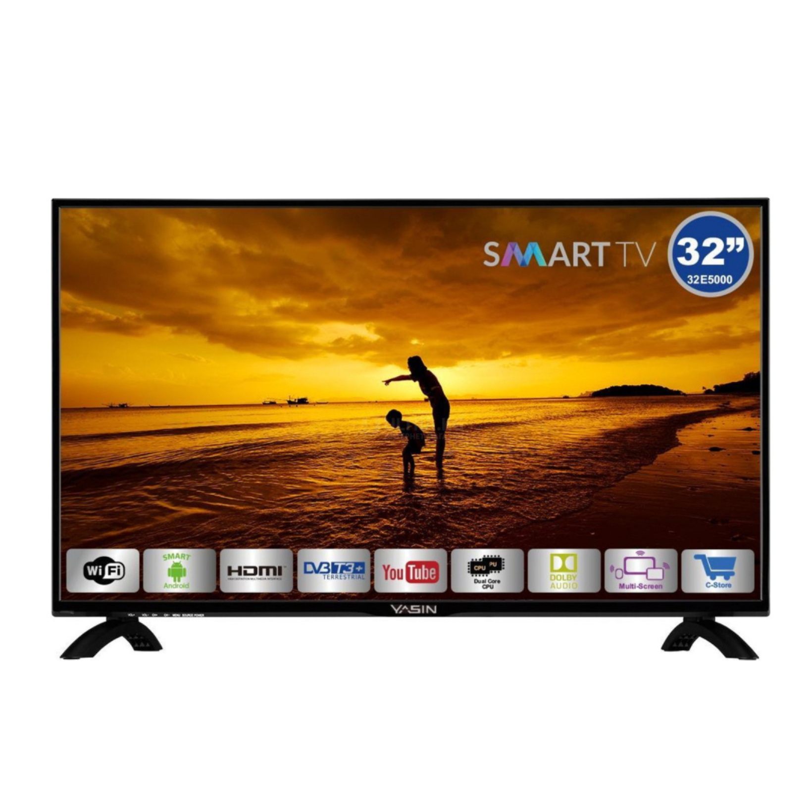 Телевизор YASIN LED TV 32E9000 32_ HD 1366x768,450 cd_m2 Smart 1000000_1 6ms DVB-T2_C_S2 2xHDMI,VGA,USB,WIFI